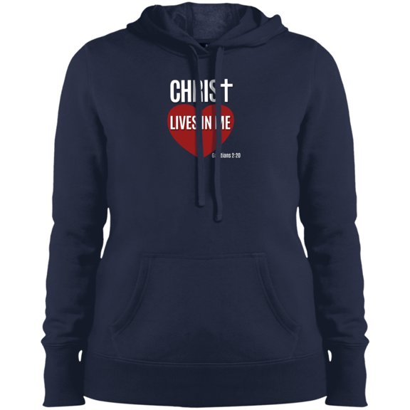 Christ Lives in Me Ladies Pullover Hooded Sweatshirt