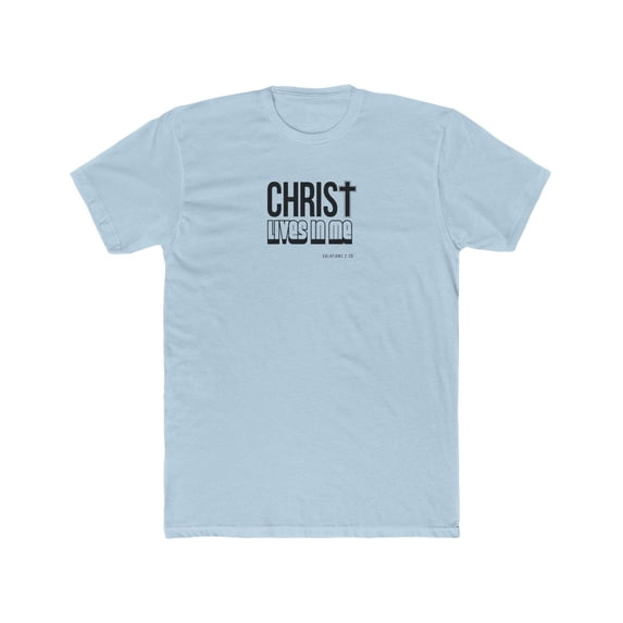 Christ Lives in Me Men's Cotton Crew Tee