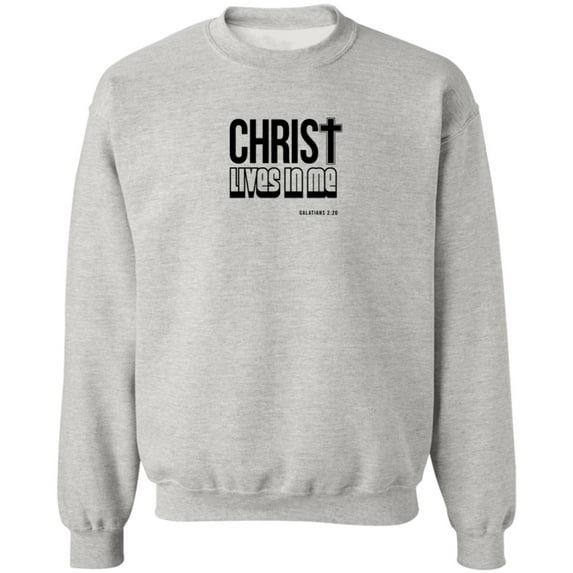 Christ Lives in Me Men’s Crewneck Pullover Sweatshirt