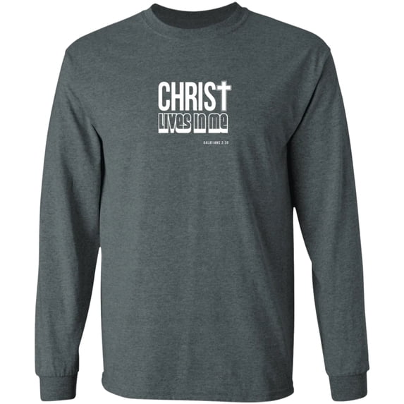 Christ Lives in Me Men’s LS Ultra Cotton Tee Shirt