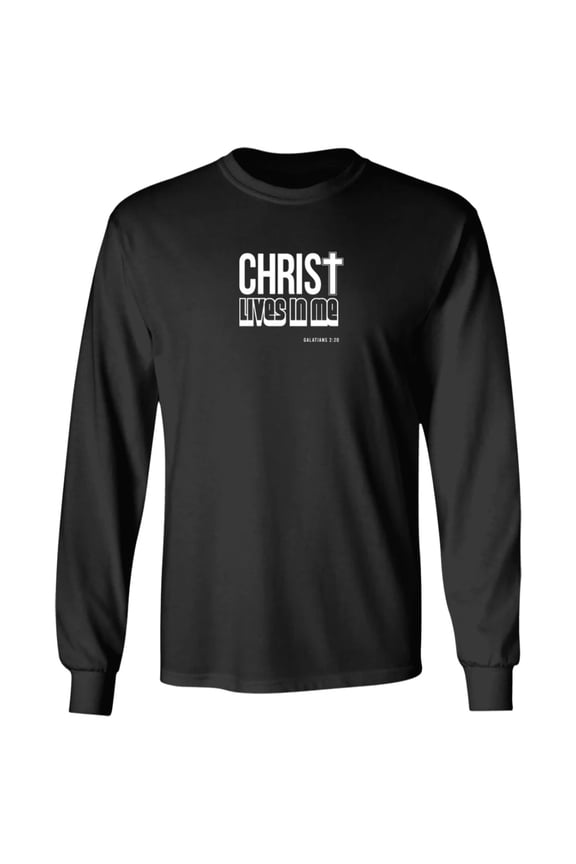 Christ Lives in Me Men’s LS Ultra Cotton Tee Shirt