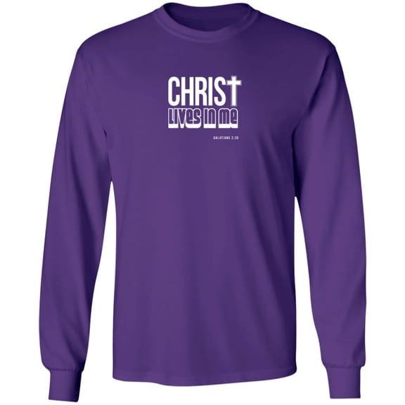 Christ Lives in Me Men’s LS Ultra Cotton Tee Shirt