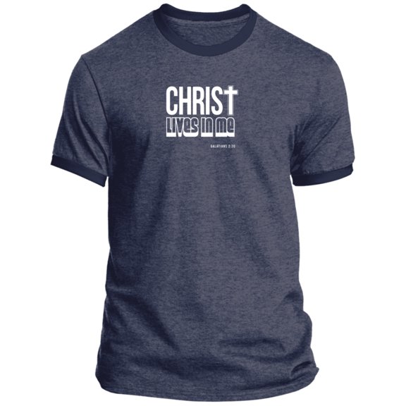 Christ Lives in Me Men’s Ringer Tee