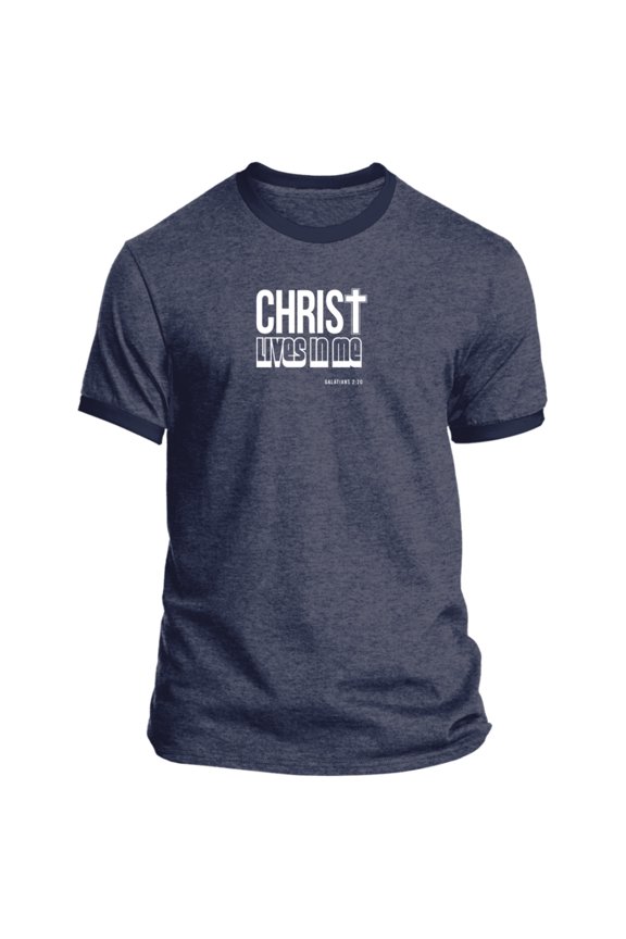 Christ Lives in Me Men’s Ringer Tee