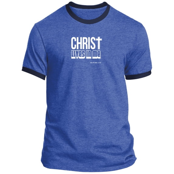 Christ Lives in Me Men’s Ringer Tee