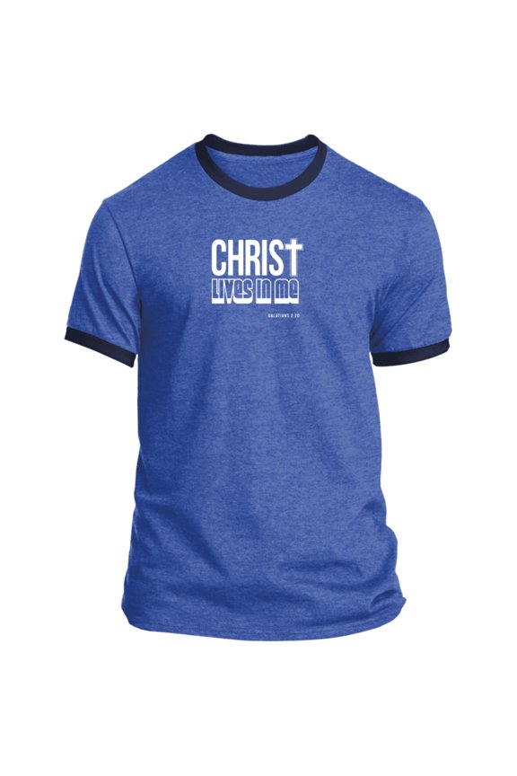 Christ Lives in Me Men’s Ringer Tee