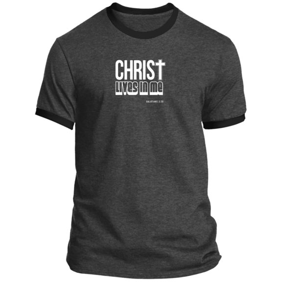 Christ Lives in Me Men’s Ringer Tee