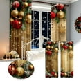 thumbnail image 1 of Mas Holiday Printed Curtains Holiday Season Printed Holidays Party Deco 2pcs 2D Flat Printeds Gold Xmas Print Curtains With Snowflakes(Peach Skin Velvet 39.5*87 In), 1 of 7