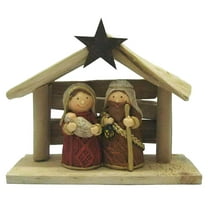 Christ Nativity Resin Statue Catholic Baby Jesus Manger House Set for Christmas Holiday Party Decoration Supplies