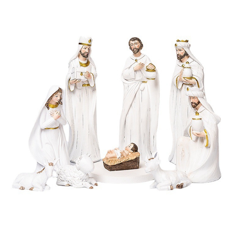 Christ Nativity Statue Nativity Scene Set Christmas Crib Statue Little Jesus Manger Mi y12435