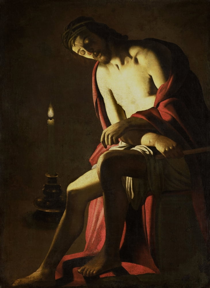 Christ On The Cold Stone Canvas Art - (24 x 36)