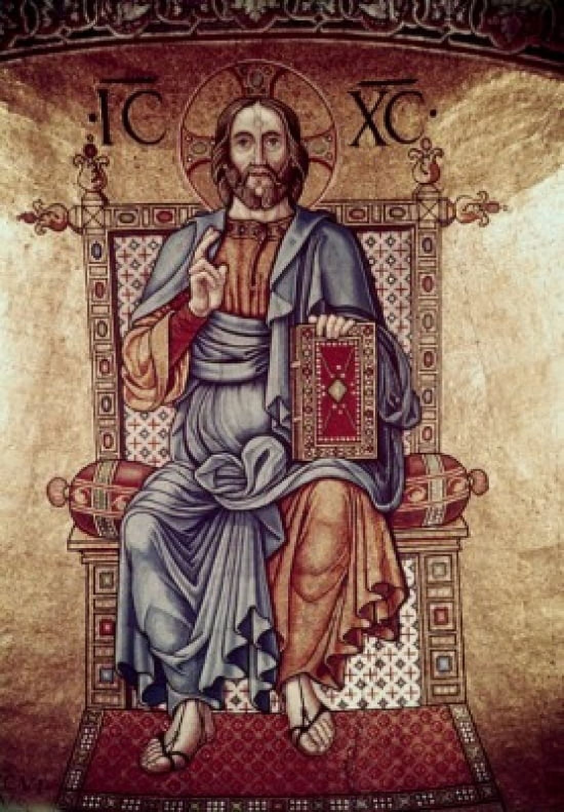 Christ Pantocrator 16th C Artist Unknown Mosaic Canvas Art - (18 x 24)