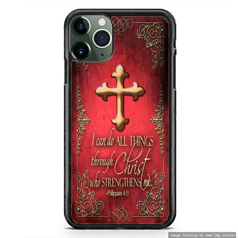 Christ Phone Case Christian Bible Verse Cross Hard Rubber Custom
