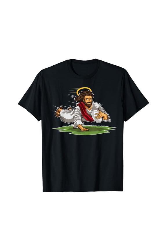 Christ Playing Rugby Rugger Fan T-Shirt