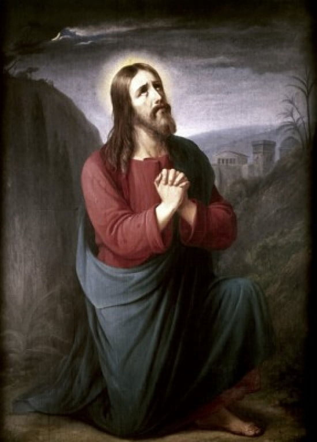 Christ Praying in Gethsemane Christian Schleisner (1810-1882) Canvas Art - Christian Schleisner (18 x 24)