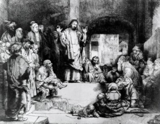 Christ Preaching Rembrandt Harmensz van Rijn(1606-1669 Dutch) Etching Canvas Art - Rembrandt Harmensz van Rijn (18 x 24)