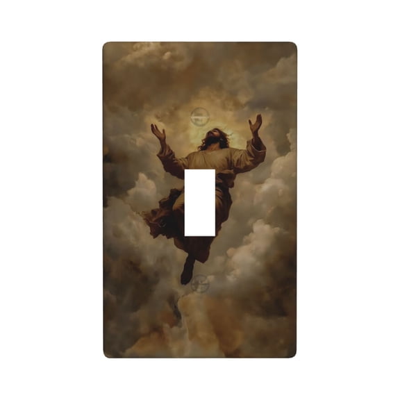 Christ Has Risen Single Toggle Light Switch Plates Outlet Covers Decorative Electrical Wall Plate 1 Gang Receptacle Switchplate Decorate Plug Cover For Bathroom Bedroom 4.5 * 2.76 Inch