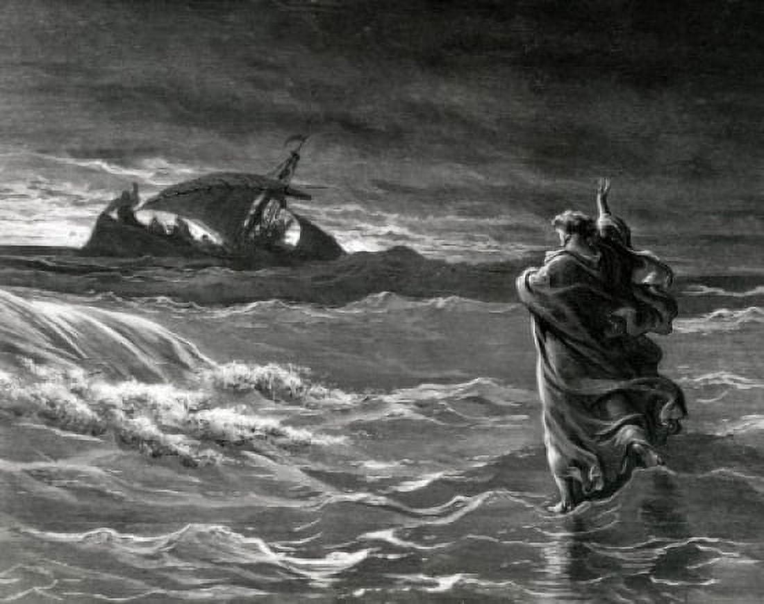 Christ Stilling Tempest Gustave Dore (1832-1883 French) engraving (1832-1883) Canvas Art - Gustave Dore (18 x 24)