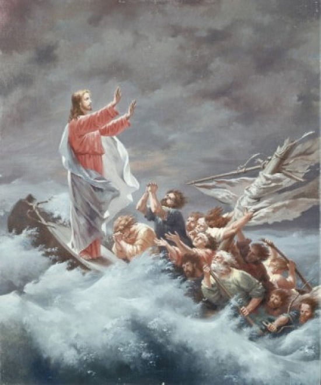 Christ Stilling the Tempest Anton Dietrich (19th C German) Canvas Art - Anton Dietrich (18 x 24)