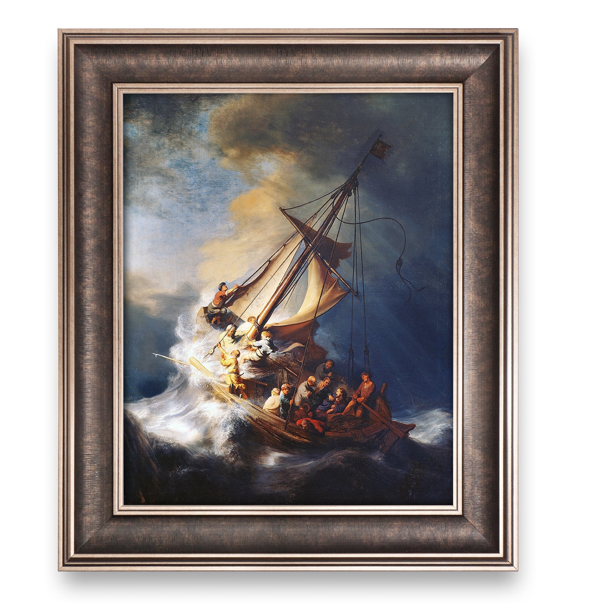 Christ in The Storm On The Sea of Galilee by Rembrandt van Rijn Faux ...