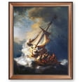 thumbnail image 1 of Christ in The Storm On The Sea of Galilee by Rembrandt van Rijn Framed Size:33.75x27.75 inches,Image Size:30x24 inches,Bronze with Black lip Framed The World Classic Art Reproductions for Home Décor, 1 of 6