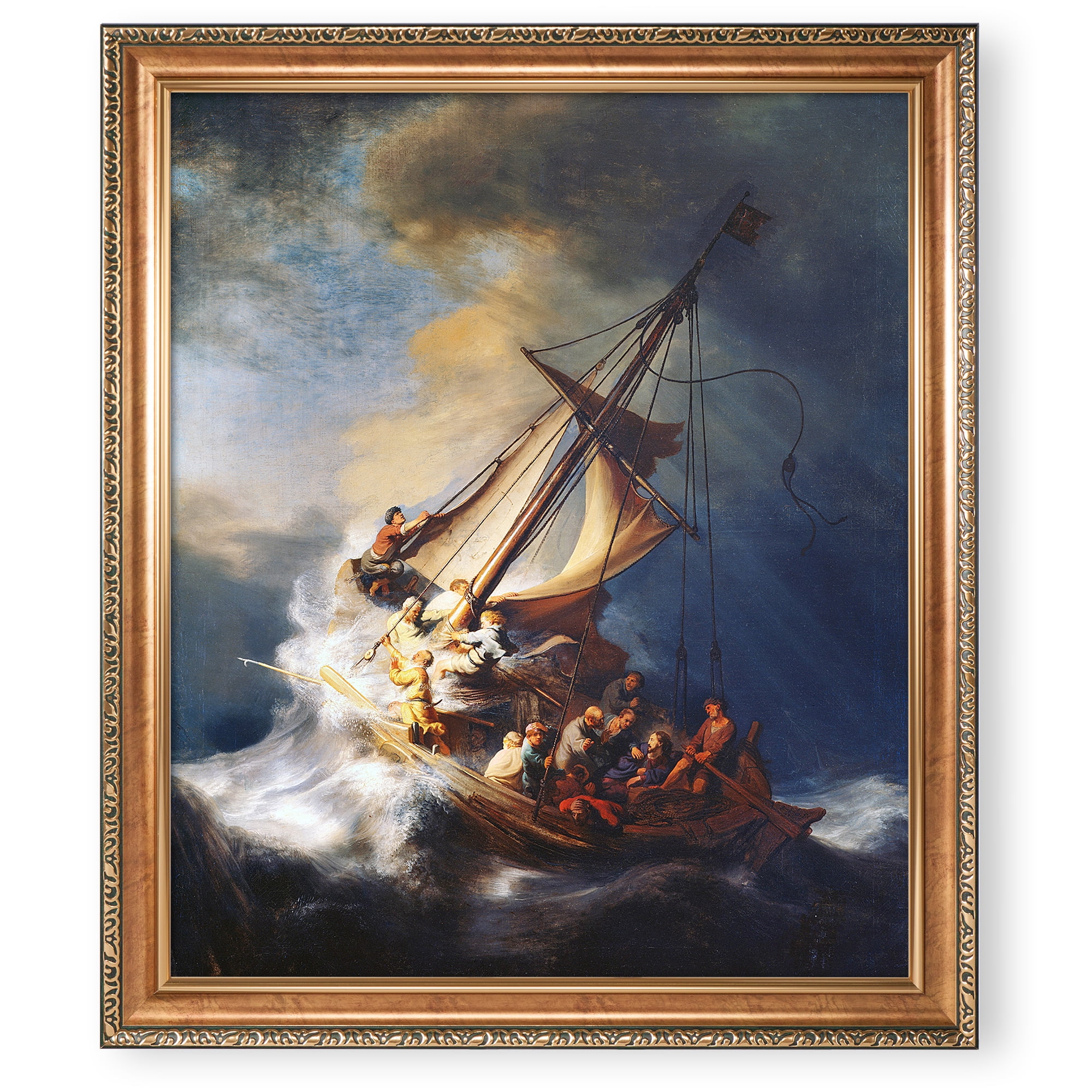 Christ In The Storm On The Sea Of Galilee By Rembrandt Van Rijn Framed christ-in-the-storm-on-the-sea-of-galilee-by-rembrandt-van-rijn-framed