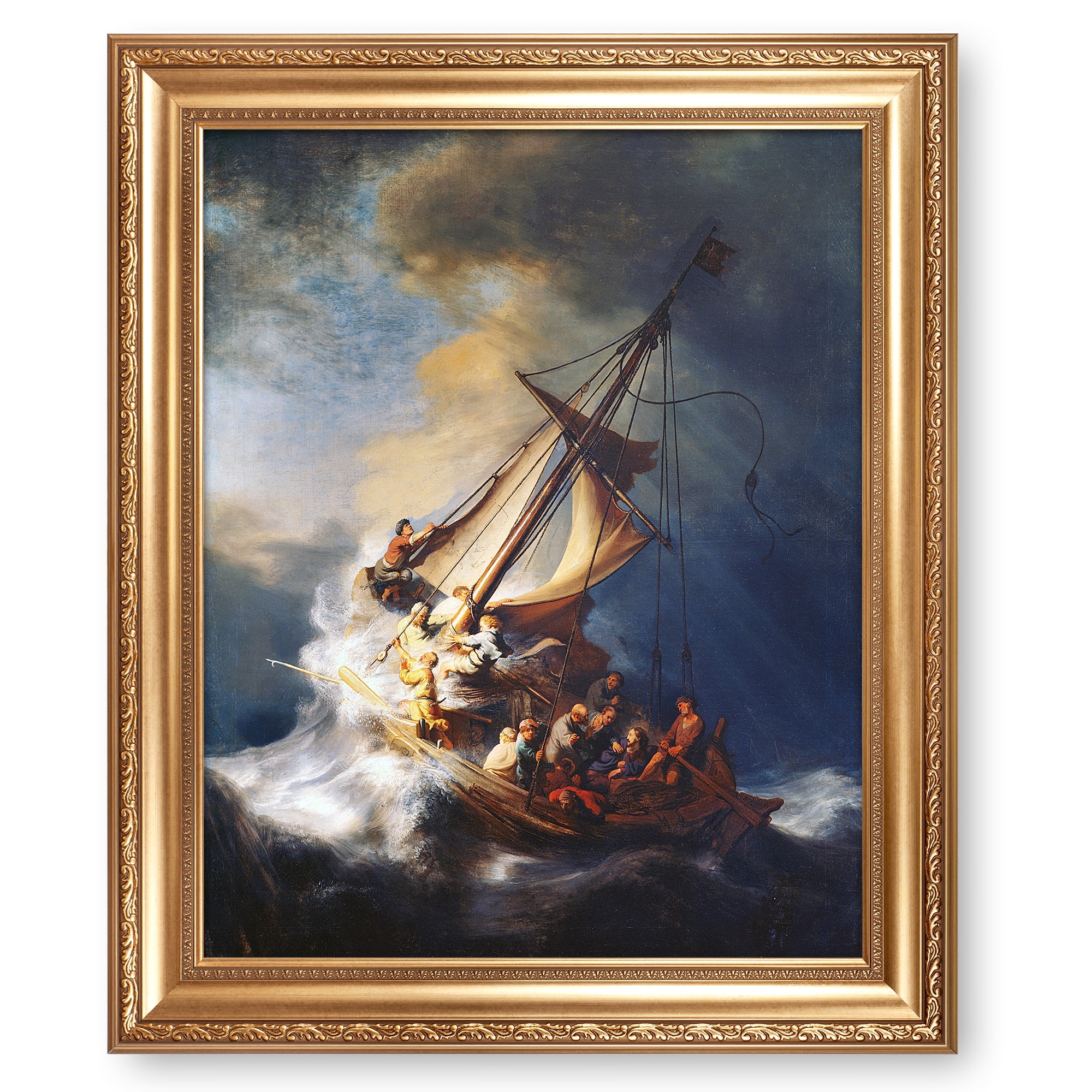 Christ in The Storm On The Sea of Galilee by Rembrandt van Rijn Golden ...