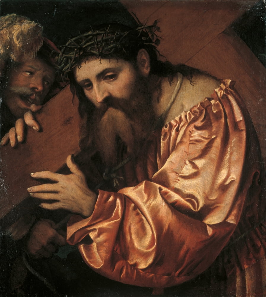 Christ The Cross Bearer Canvas Art - (18 x 24)