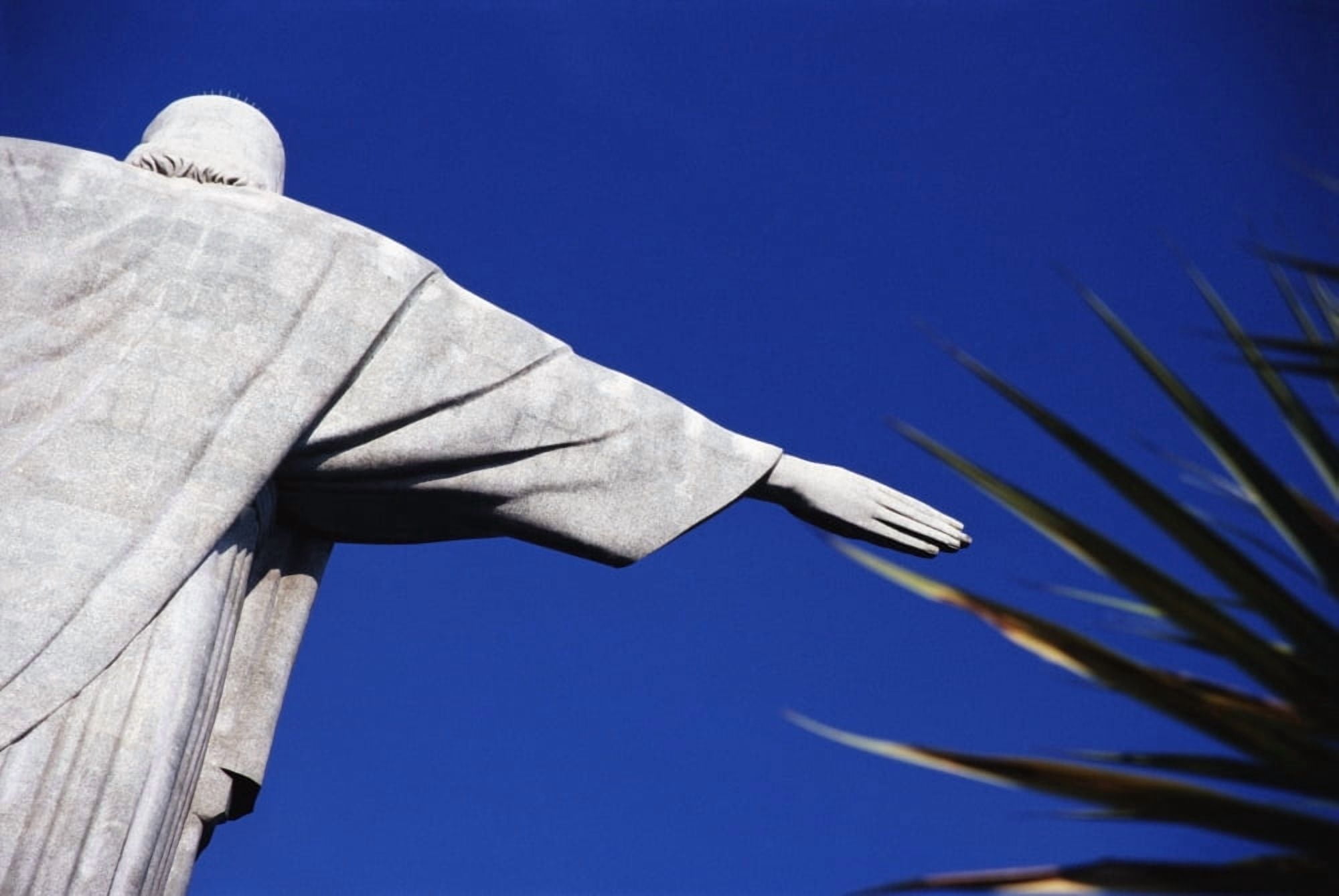 Christ The Redeemer And Palm Leaves Canvas Art - Sue Carpenter Design Pics (17 x 11)