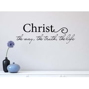 Christ The Way The Truth The Life 23 x 8 Vinyl Wall Quote Religious Decal Sticker Corinthians Calligraphy Art Decor Motivational Inspirational Decorative Lettering