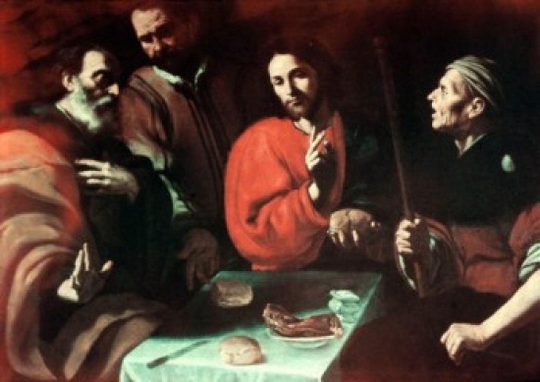 Christ With Disciples School of Caravaggio (17th CItalian) Ringling Museum of Art Sarasota Florida USA Canvas Art - (24 x 36)