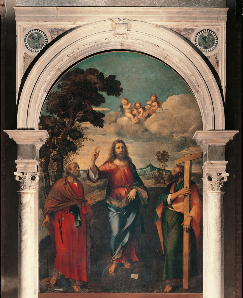 Christ With St Peter And St Andrew Canvas Art - (18 x 24)