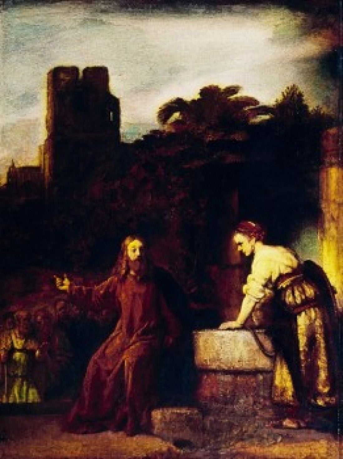 Christ and the Woman of Samaria 1655 Rembrandt van Rijn(1606-1669 Dutch) Oil on wood Metropolitan Museum of Art New York City Canvas Art - Rembrandt van Rijn (24 x 36)