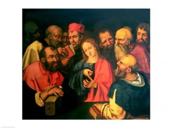 Christ aged twelve among the scribes Canvas Art - Albrecht Durer (24 x 18)