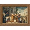thumbnail image 1 of Christ and the Adulteress 24x18 Gold Ornate Wood Framed Canvas Art by Tintoretto, 1 of 2