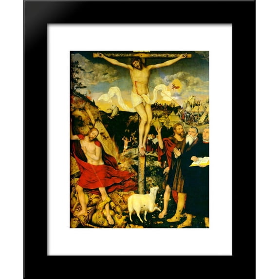 Christ as Savior with Martin Luther 20x24 Framed Art Print by Lucas Cranach the Elder