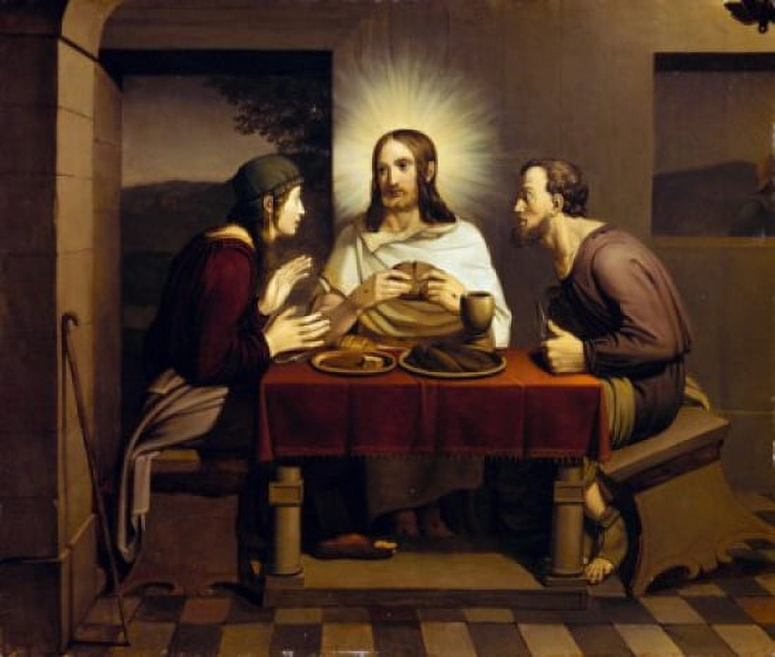 Christ at Emmaus by Johann Friedrich Overbeck (1789-1869) Germany Lubeck Saint Annes Museum Canvas Art - Johann Friedrich Overbeck (18 x 24)