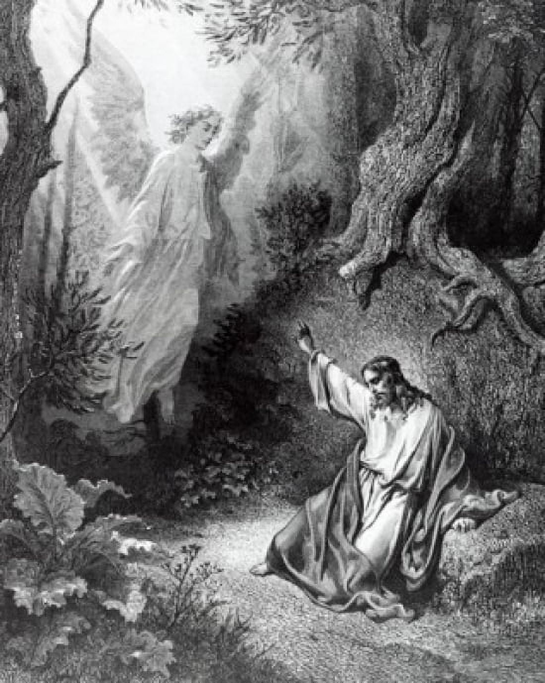 Christ at Mount of Olives by Gustave Dore engraving (1832-1883) Canvas Art - Gustave Dore (24 x 36)