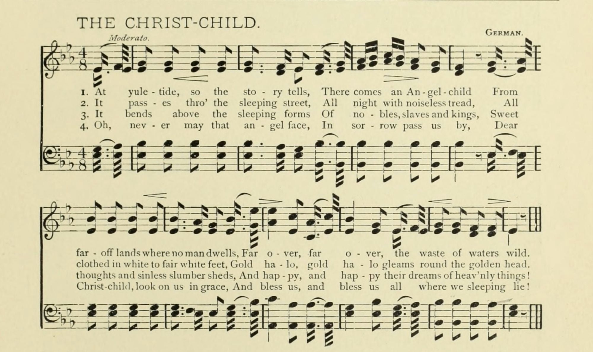 Christ-child German Christmas in Song 1891 Canvas Art - (24 x 36)