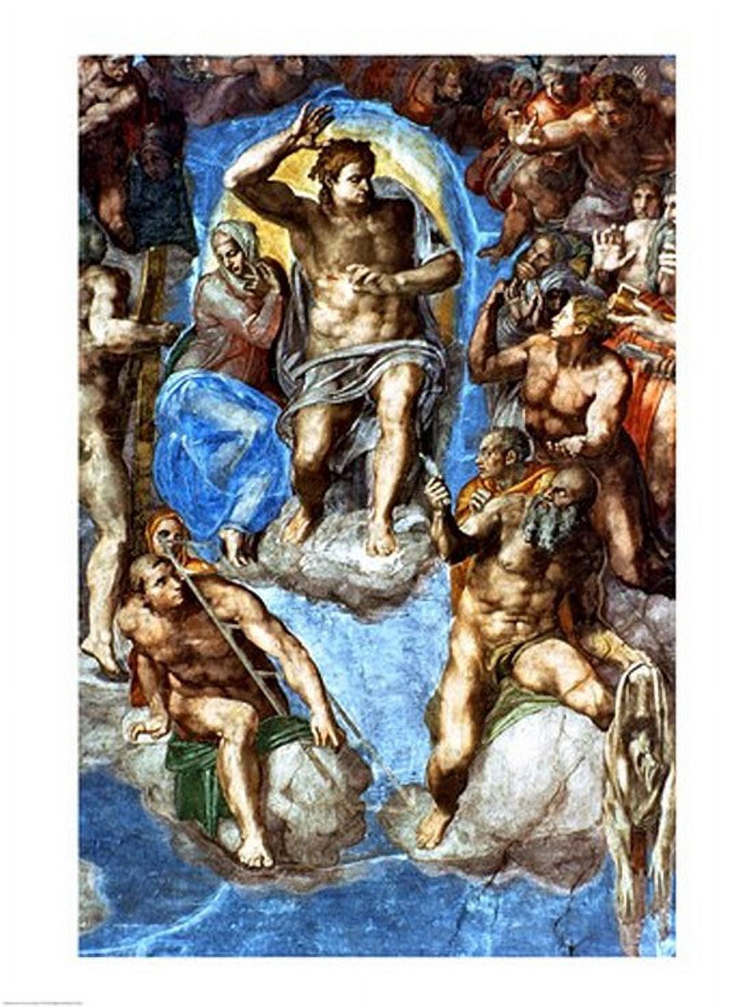 Christ detail from The Last Judgement in the Sistine Chapel Canvas Art - Michelangelo Buonarroti (18 x 24)