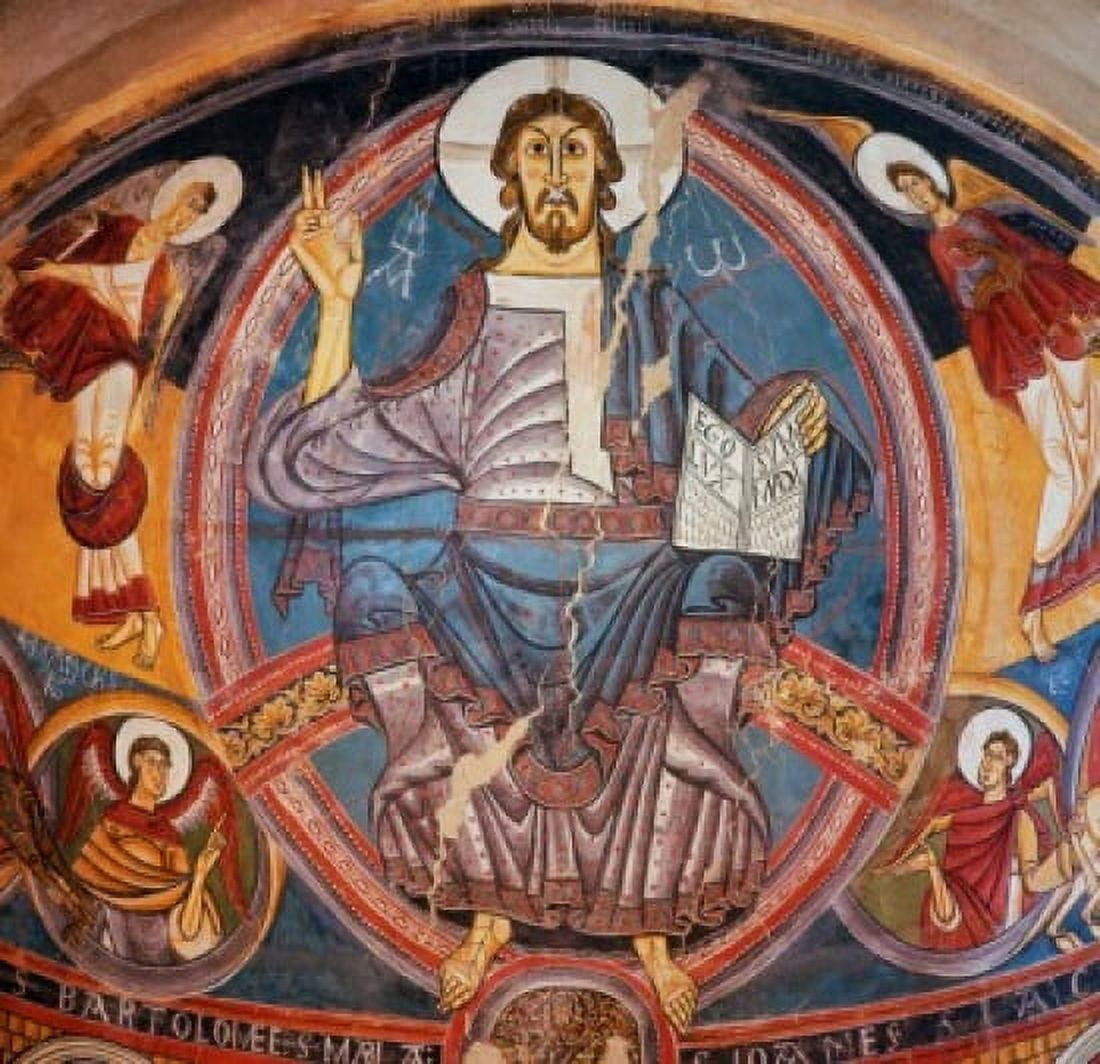 Christ in Majesty 12th Century Artist Unknown Fresco Museo de Arte de Cataluna Barcelona Canvas Art - (18 x 24)