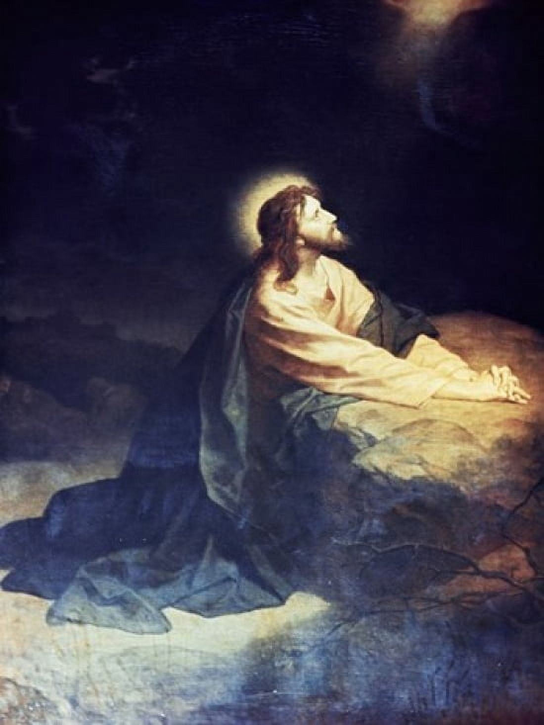 Christ in the Garden of Gethsemane Heinrich Hoffmann (1824-1911 German) Canvas Art - (18 x 24)