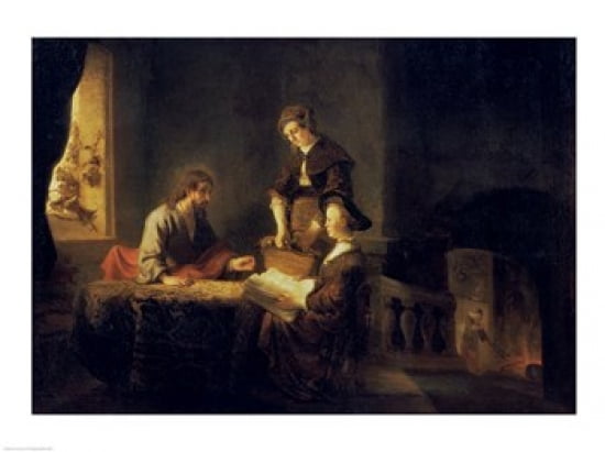 Christ in the House of Martha and Mary Canvas Art - Rembrandt van Rijn (24 x 18)