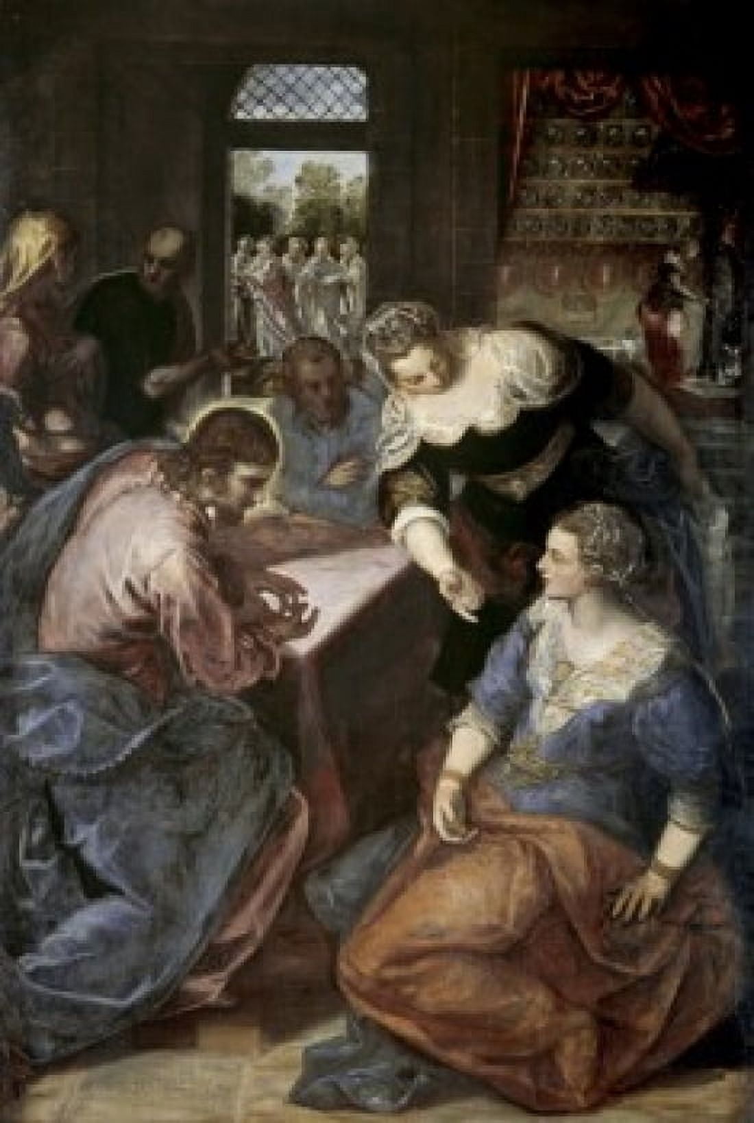 Christ in the House of Mary and Martha Jacopo Tintoretto (1518-1594 Italian) Canvas Art - Jacopo Tintoretto (18 x 24)