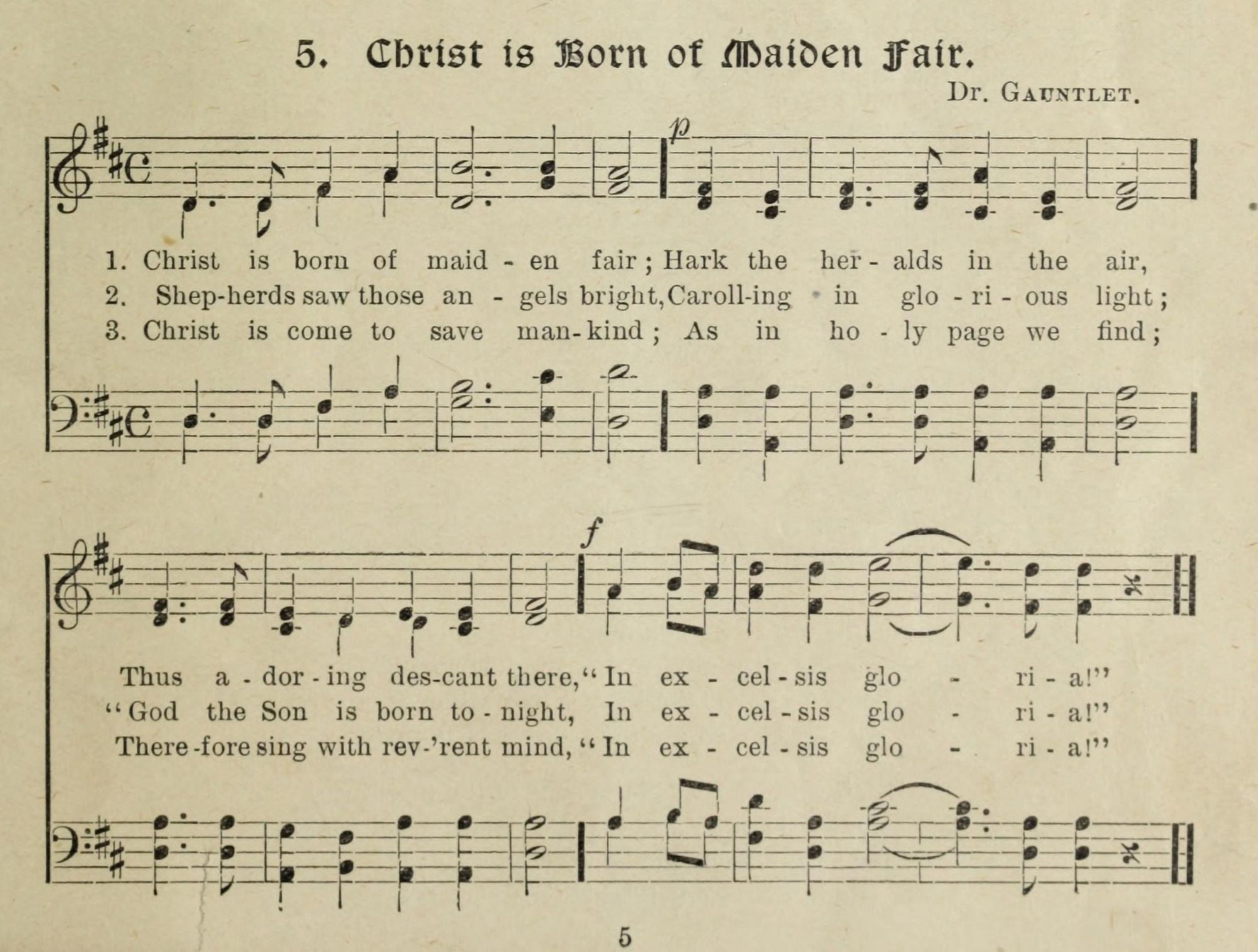 Christ is Born of Maiden Fair Gems of Christmas Songs 1910 Canvas Art - (24 x 36)