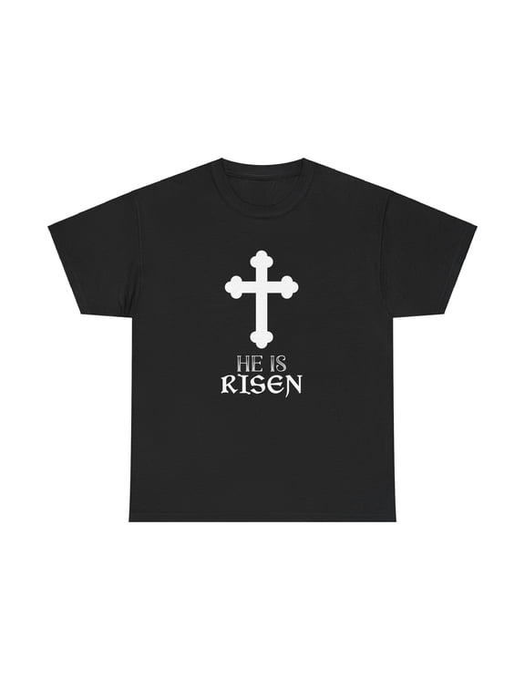Christ is Risen Greek Russian Eastern Orthodox Pascha Easter Mens T Shirts Plus Size Big and Tall