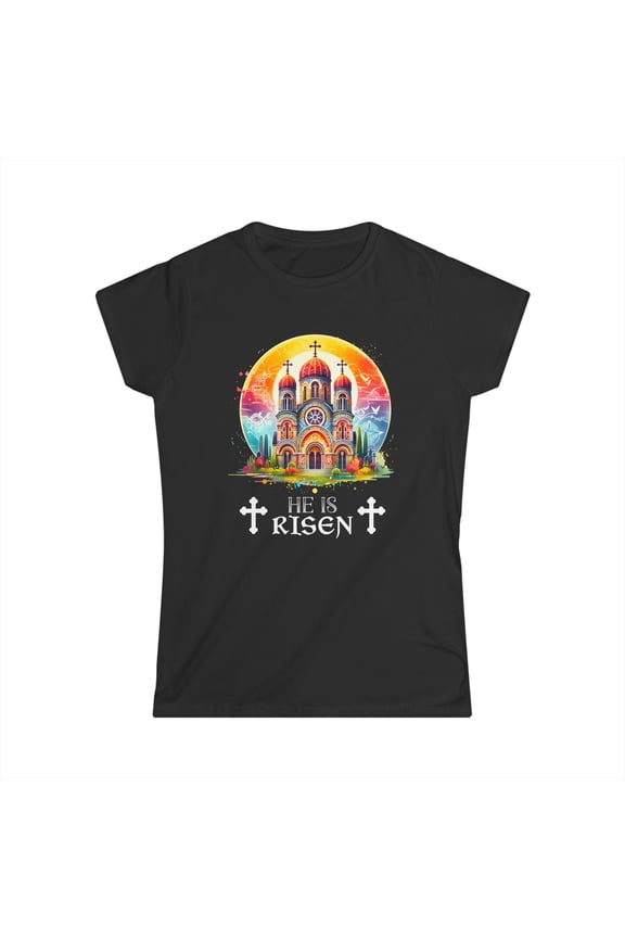 Christ is Risen Greek Russian Eastern Orthodox Pascha Easter Womens T Shirts