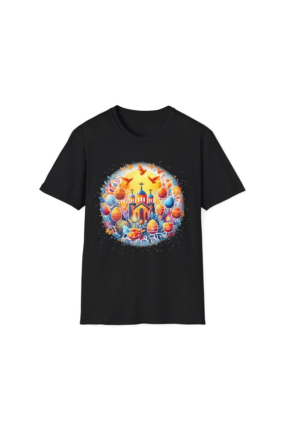 Russian Easter Eastern Orthodox Pascha Cross Christ is Risen Shirts for Men