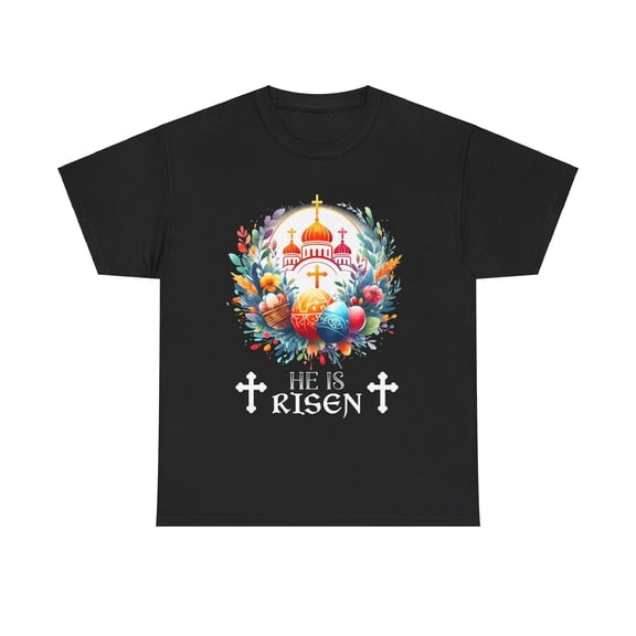 Christ is Risen Russian Greek Eastern Orthodox Pascha Easter Big and Tall Shirts for Men Plus Size