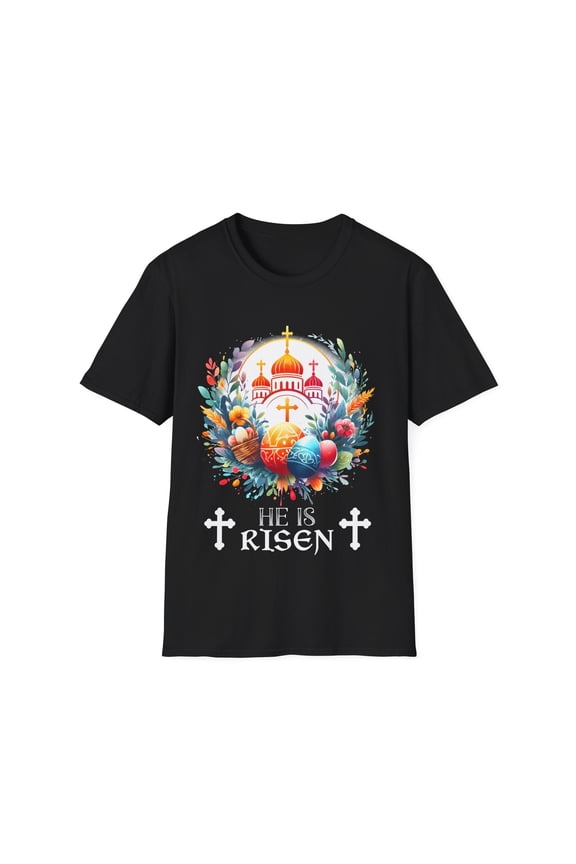 Christ is Risen Russian Greek Eastern Orthodox Pascha Easter Mens Shirts